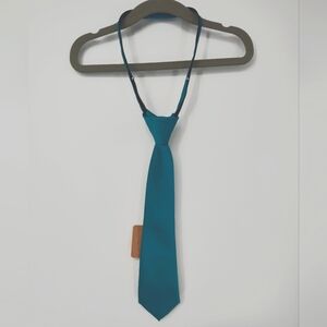 Spring Notion Teal Boys Zippered Adjustable Pre Tied Tie Size Medium